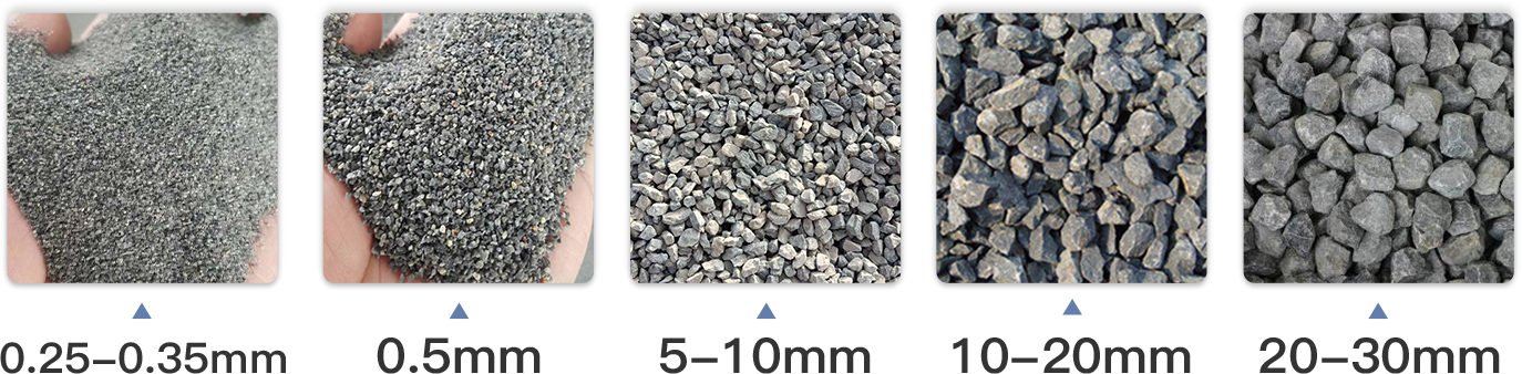 Finished stone size